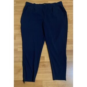 UNIVERSAL STANDARD Brand Sweatpants Ankle Zip Size‎ M Navy Blue Pockets Stretch